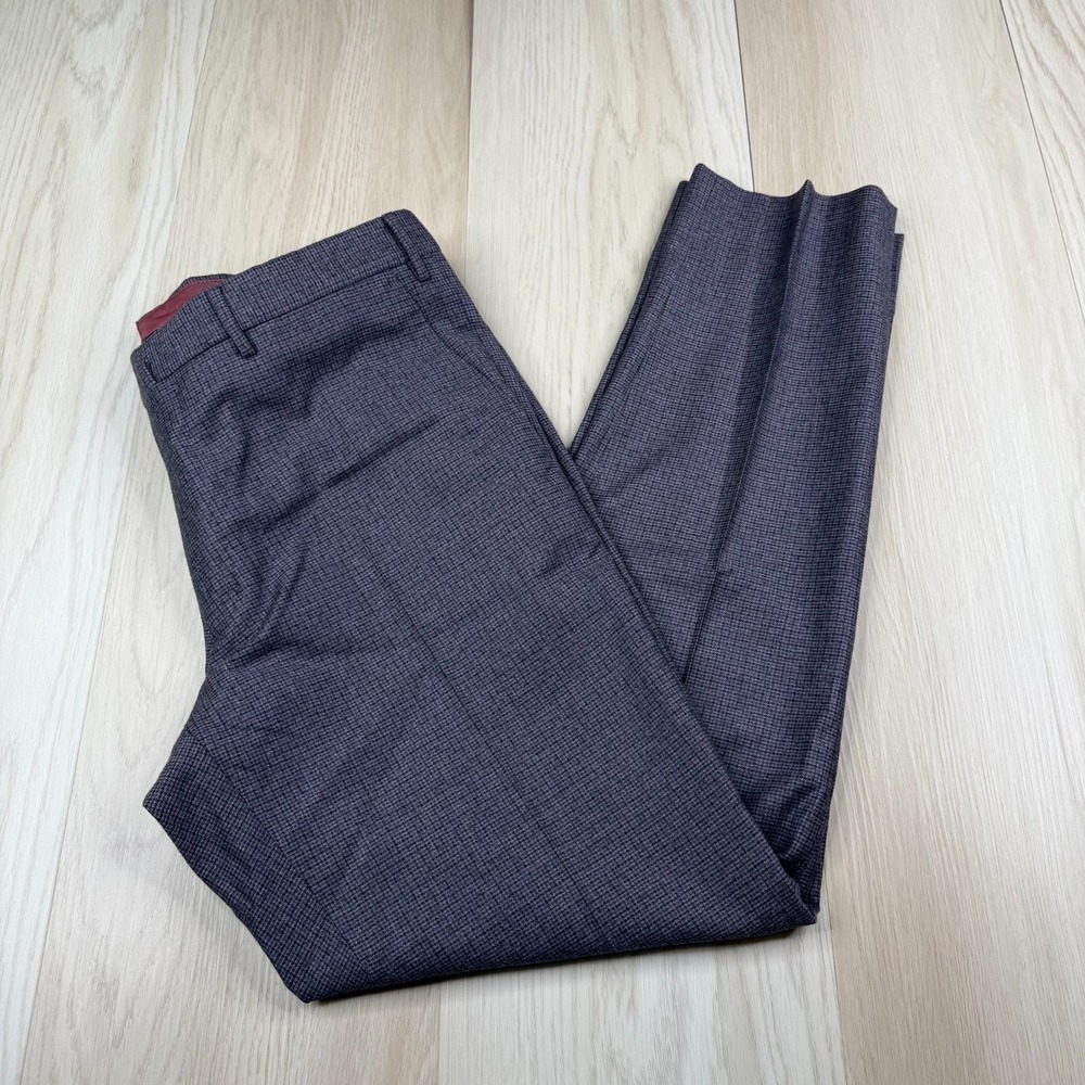 PT01 Super 100's Mens Gray Houndstooth Flat Front Graven Fit Dress Pants Size 52